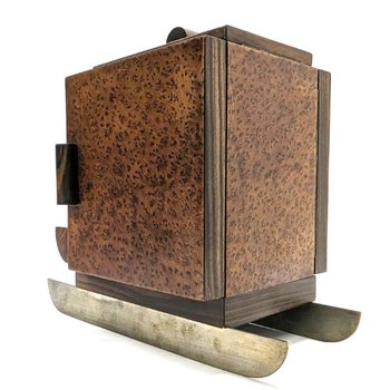 Portapipa da cantina per sigari Slitta Ski Loupe Thuya 1930 Art Déco