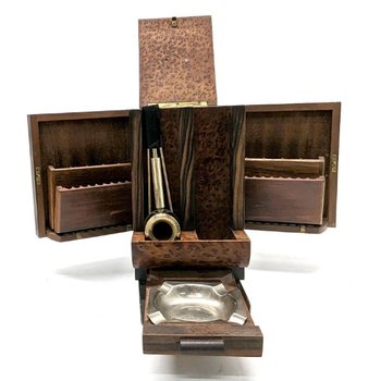 Portapipa da cantina per sigari Slitta Ski Loupe Thuya 1930 Art Déco