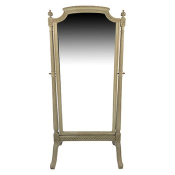 Grande specchio psiche in stile Luigi XVI in legno laccato grigio, circa 1900
