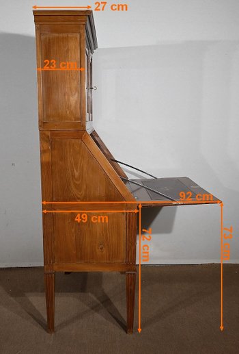 Bureau de Pente Vitrine in solid Acacia, Louis XVI style – 1st part of the 19th century