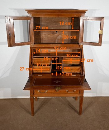 Bureau de Pente Vitrine in solid Acacia, Louis XVI style – 1st part of the 19th century