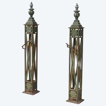 Pair Of 19th Century Wrought Iron And Bronze Stair Railings