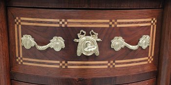 Petite Commode Chiffonnière en Acajou, style Transition Louis XV / Louis XVI – Fin XIXe
