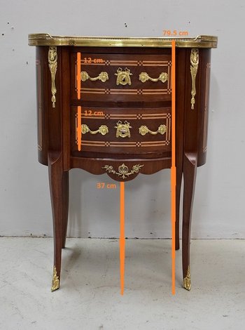 Petite Commode Chiffonnière en Acajou, style Transition Louis XV / Louis XVI – Fin XIXe