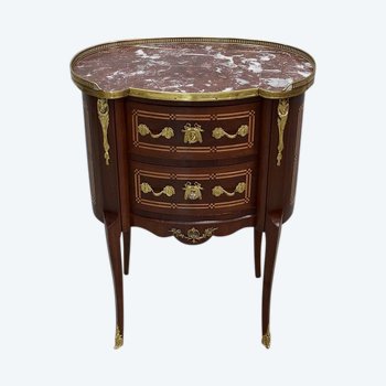 Small Mahogany Chest of Drawers, Transition Louis XV / Louis XVI style - Late 19th century