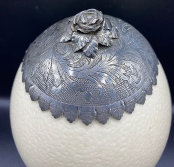 UOVO DI STRUZZO IN ARGENTO STERLING