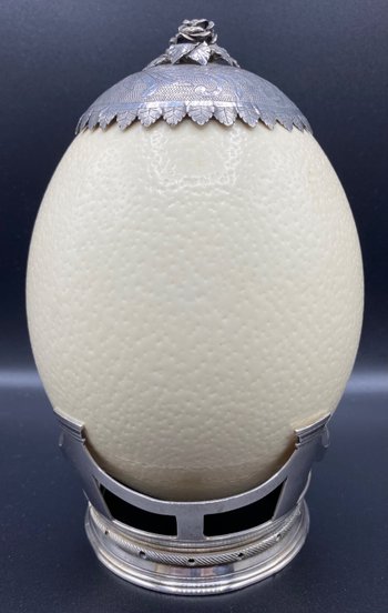 UOVO DI STRUZZO IN ARGENTO STERLING