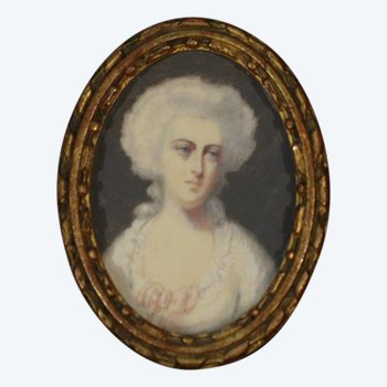 Miniature  XIXème siècle  Portrait de femme 