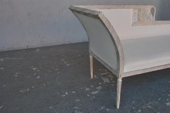 Empire Style Recamier In Lacquered Wood Swan Neck