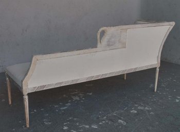 Empire Style Recamier In Lacquered Wood Swan Neck