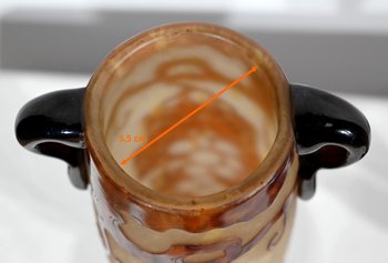 Paar Vasen aus „französischem Glas“, signiert Charder, Art Deco - 1927