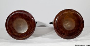 Paar Vasen aus „französischem Glas“, signiert Charder, Art Deco - 1927