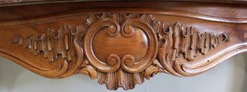 Console en Noyer Blond massif, de style Louis XV, époque Napoléon III - Milieu XIXe