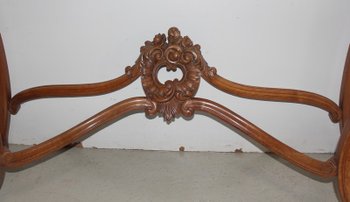 Console en Noyer Blond massif, de style Louis XV, époque Napoléon III - Milieu XIXe