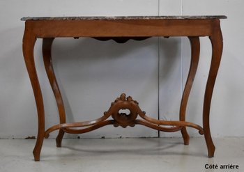 Console en Noyer Blond massif, de style Louis XV, époque Napoléon III - Milieu XIXe