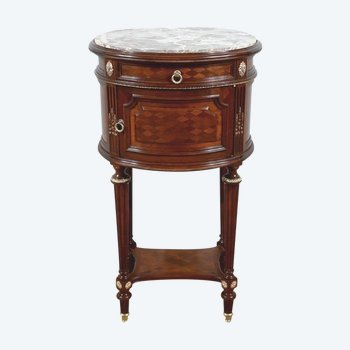 Table Tambour en Acajou, Maison Lalande, style Louis XVI – Fin XIXe