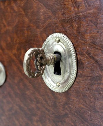 Credenza piccola - Comò Demi-Lune in mogano, periodo Luigi XVI - XVIII secolo