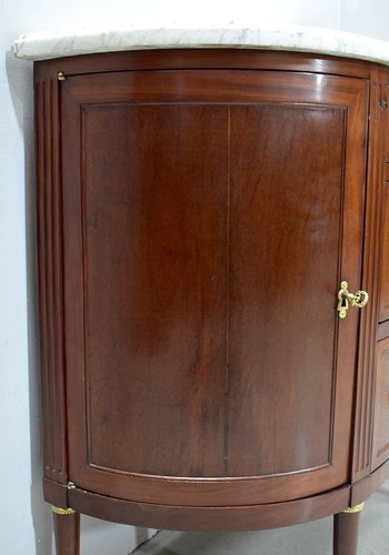 Credenza piccola - Comò Demi-Lune in mogano, periodo Luigi XVI - XVIII secolo