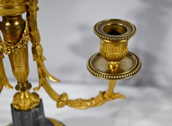 Pair of Bronze and Marble Candelabra - Mid 19th Century
