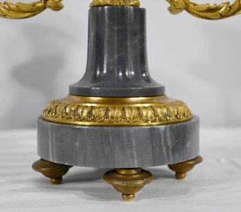 Pair of Bronze and Marble Candelabra - Mid 19th Century