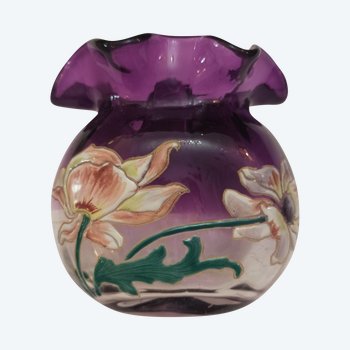 Montjoy enamel vase