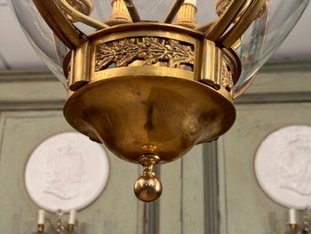Exceptional Gilt Bronze Lantern Louis XVI Style Circa 1950 (ht 135 cm)