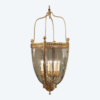 Exceptional Gilt Bronze Lantern Louis XVI Style Circa 1950 (ht 135 cm)