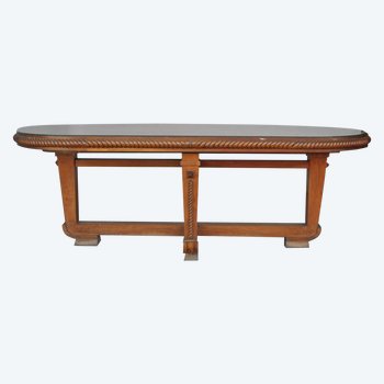 1940 Rounded Edges Table In Art Deco Walnut