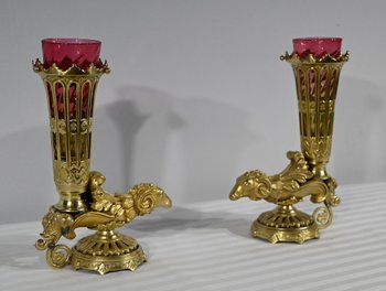 Coppia di vasi Rython in bronzo - I parte del XIX secolo