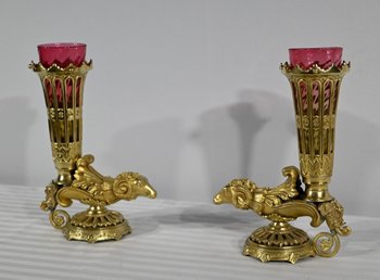 Coppia di vasi Rython in bronzo - I parte del XIX secolo