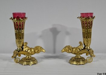 Coppia di vasi Rython in bronzo - I parte del XIX secolo