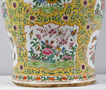 Importante Vaso in Porcellana, Canton - Fine XIX Secolo