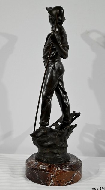 Bronze “The Reaper”, signed E.Aizelin – 2nd part of the 19th century
