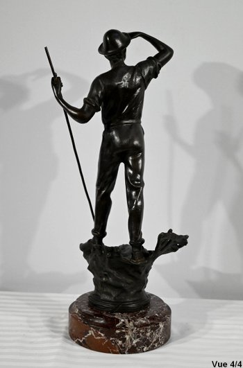 Bronze “The Reaper”, signed E.Aizelin – 2nd part of the 19th century