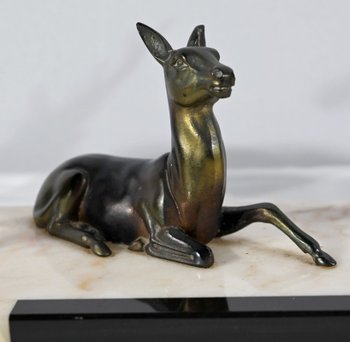 Groupe Cerf, Biche et Faon en Régule - Début XXe