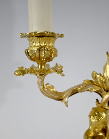 Paire de Chandeliers en Bronze Doré – Fin XIXe