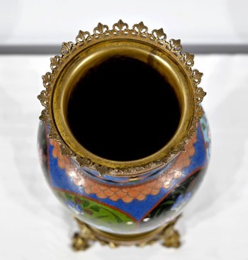 Vaso in Bronzo Dorato e Smalti - Fine XIX Secolo