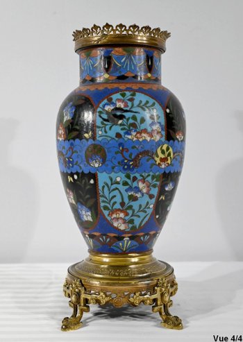 Vaso in Bronzo Dorato e Smalti - Fine XIX Secolo