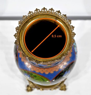 Vaso in Bronzo Dorato e Smalti - Fine XIX Secolo