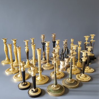 Late 18th century, Pair of Chinese candlesticks, Louis XVI-XVI-Directory period.