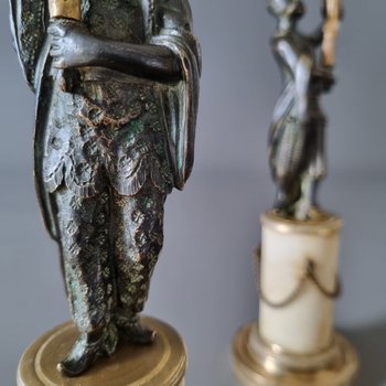 Late 18th century, Pair of Chinese candlesticks, Louis XVI-XVI-Directory period.