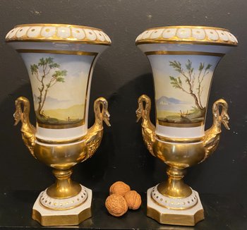 pair of Sevres porcelain vases