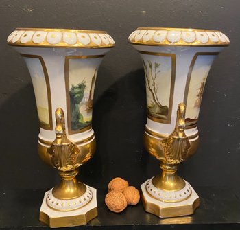 pair of Sevres porcelain vases