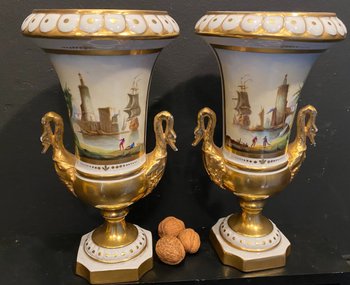 pair of Sevres porcelain vases