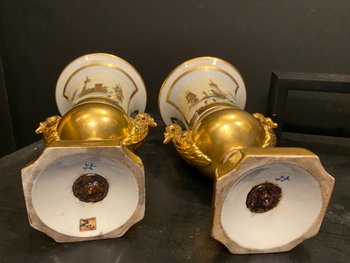 pair of Sevres porcelain vases