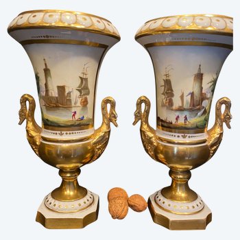 pair of Sevres porcelain vases