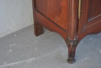 Wardrobe Of Port Louis XV Eighteenth Time In Solid Mahogany
