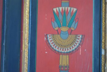 Freimaurertür bemalte Ägyptomanie Anfang des 20