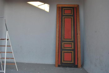 Freimaurertür bemalte Ägyptomanie Anfang des 20