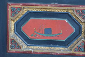 Freimaurertür bemalte Ägyptomanie Anfang des 20
